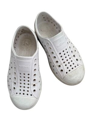 Native White Perforated Slip-On Sneakers